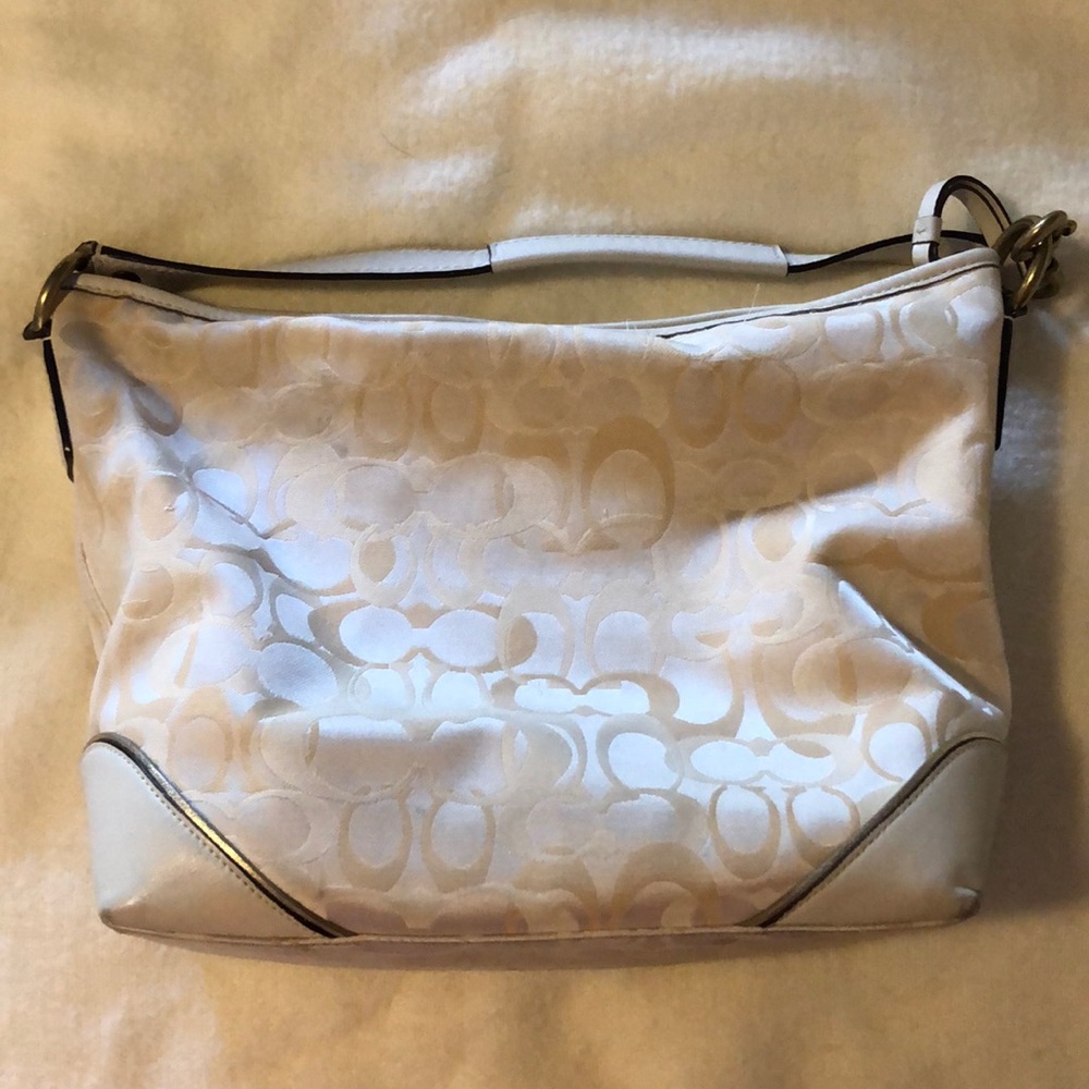 Cream Coach Bag